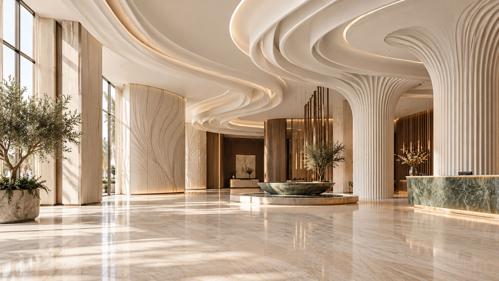Illustrative sculptural GRG interior concept